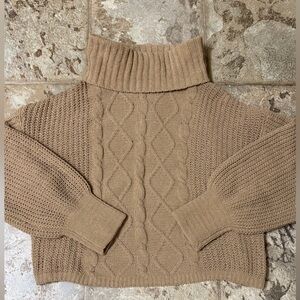 oversized cozy sweater with turtle neck
